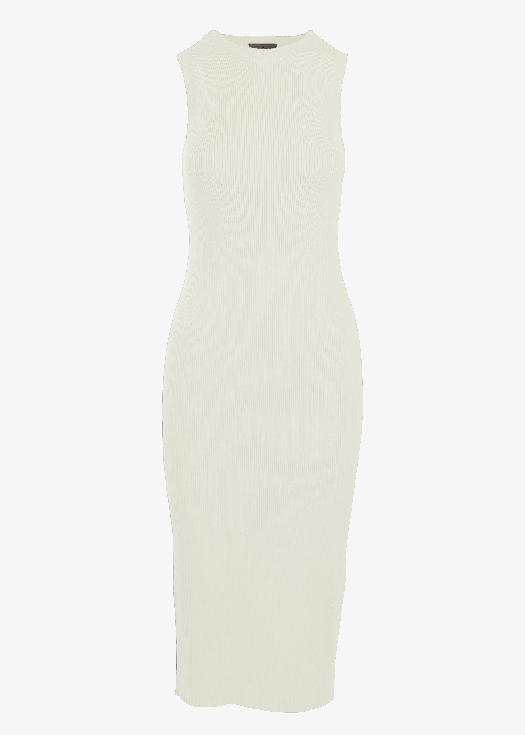 Stefania Ribbed Midi Dress - Ivory The Edit Stefania Ribbed Midi Dress - Ivory The Edit